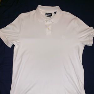 All white polo shirt